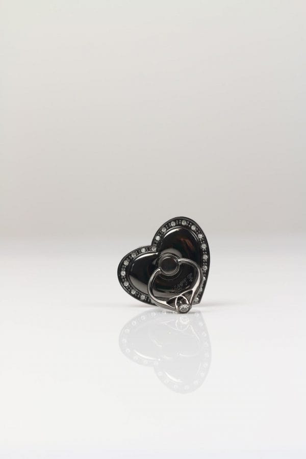 Ring do telefonu w kształcie serca srebrny