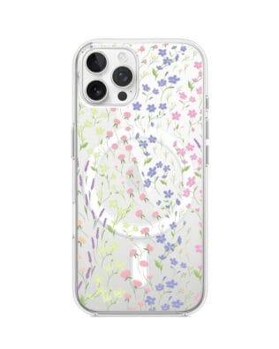 Etui do iPhone 12 Pro Max z MagSafe przeźroczyste, silikonowe Flexi, kwiaty polne