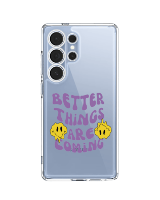 Etui do Samsung Galaxy S25 Ultra przeźroczyste, silikonowe Flexi, Better Things Are Coming