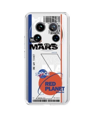 Etui do Xiaomi 14 Ultra przeźroczyste, silikonowe Flexi, bilet na Mars