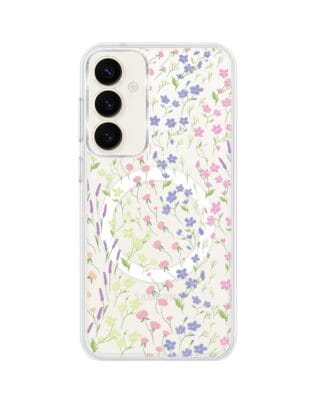 Etui do Samsung Galaxy S23 FE 5G z MagSafe przeźroczyste, silikonowe Flexi, kwiaty polne