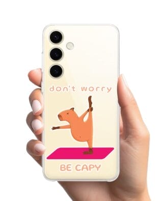 Etui do Samsung Galaxy S25 przeźroczyste, silikonowe Flexi, kapibara