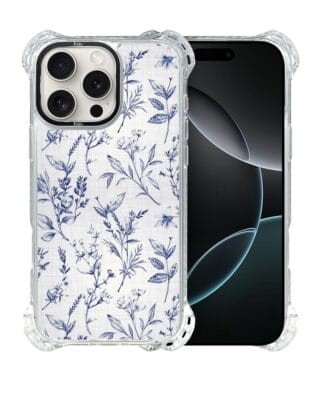 Etui do iPhone 16 Pro IBIZU DropGuard Ultra z MagSafe, Pastel Bloom, Lazurowe szepty