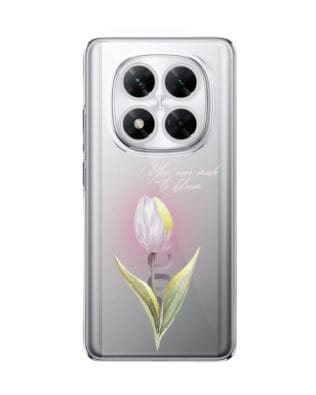 Etui do Xiaomi POCO X7 przeźroczyste, silikonowe Flexi, kwiaty, tulipan