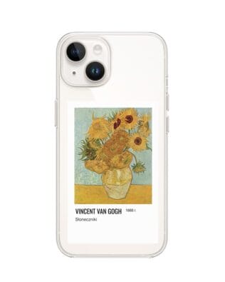 Etui do iPhone 14 Plus przeźroczyste, silikonowe Flexi, słoneczniki Van Gogh