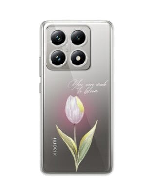 Etui do Xiaomi 14 Pro przeźroczyste, silikonowe Flexi, kwiaty, tulipan