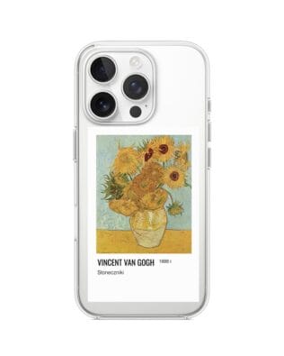 Etui do iPhone 16 Pro Max przeźroczyste, silikonowe Flexi, słoneczniki Van Gogh