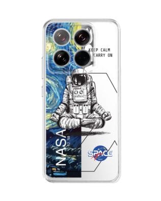 Etui do Xiaomi 14 przeźroczyste, silikonowe Flexi, Keep Calm in Cosmos