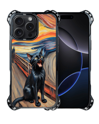 Etui do iPhone 16 Pro IBIZU DropGuard Ultra z MagSafe, Edvard Munch, krzyk kota
