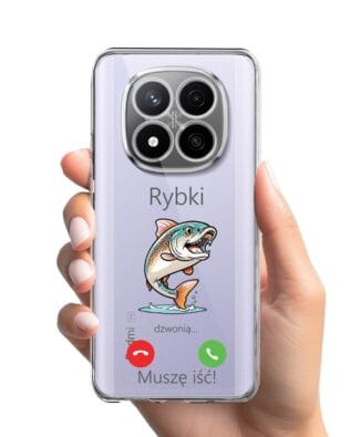 Etui do Xiaomi Redmi Note 14 Pro 5G przeźroczyste, silikonowe Flexi, rybki dzwonią