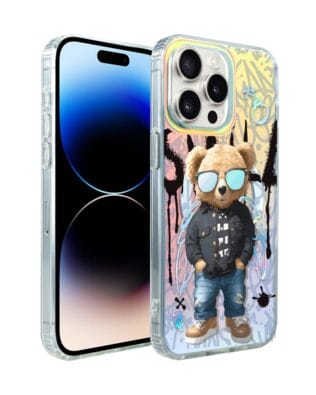Etui do iPhone 14 Pro IBIZU California Sunset z MagSafe, zmieniające kolor, Graffiti Boy, artystyczny miś
