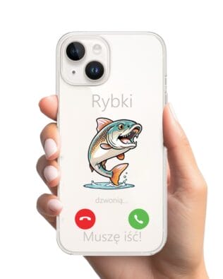 Etui do iPhone 14 Plus, przeźroczyste, silikonowe Flexi, rybki dzwonią