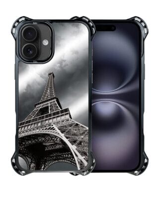 Etui do iPhone 16 Plus IBIZU DropGuard Ultra z MagSafe, Noir City, Wieża Eiffla