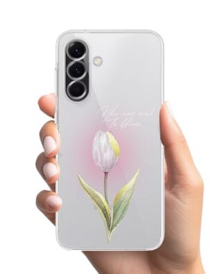 Etui do Samsung Galaxy A56 5G przeźroczyste, silikonowe Flexi, kwiaty, tulipan