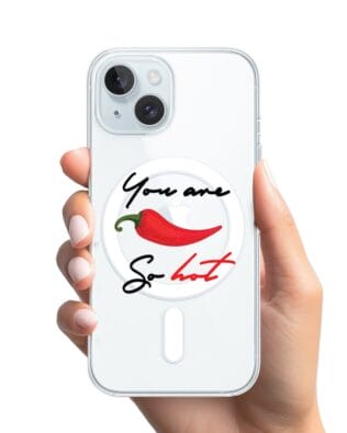 Etui do iPhone 15 z MagSafe przeźroczyste, silikonowe Flexi,  papryczka chilli