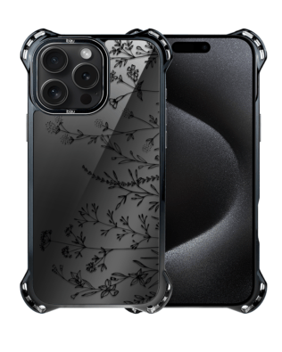 Etui do iPhone 15 Pro Max IBIZU DropGuard Ultra z MagSafe, Midnight, Dotyk kwiatów