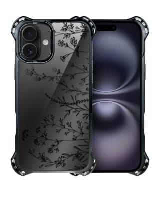 Etui do iPhone 16 Plus IBIZU DropGuard Ultra z MagSafe, Midnight, Dotyk kwiatów