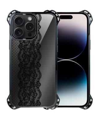 Etui do iPhone 14 Pro Max IBIZU DropGuard Ultra z MagSafe, Midnight, Ornamentowa koronka