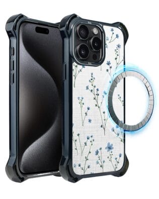 Etui iPhone 15 Pro Max IBIZU DropGuard Ultra z MagSafe, Pastel Bloom, Niebieski sen