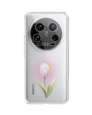 Etui do Xiaomi 14 Ultra przeźroczyste, silikonowe Flexi, kwiaty, tulipan
