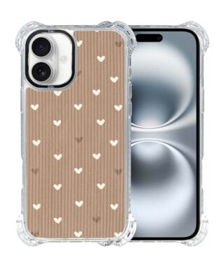 Etui iPhone 16 IBIZU DropGuard Ultra z MagSafe, Boho, Pudrowe serca