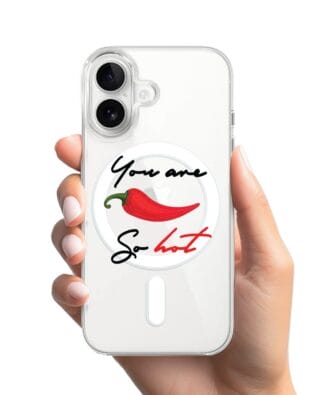Etui do iPhone 16 Plus z MagSafe przeźroczyste, silikonowe Flexi, papryczka chilli