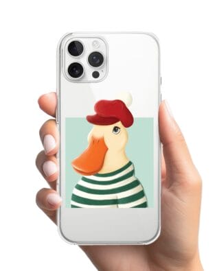Etui do iPhone 12 Pro przeźroczyste, silikonowe Flexi, kaczuszka