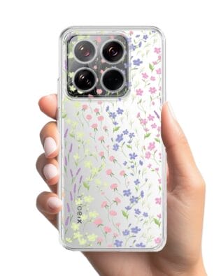 Etui do Xiaomi 14 przeźroczyste, silikonowe Flexi, kwiaty polne