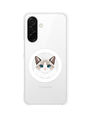 Etui do Samsung Galaxy A26 5G z MagSafe przeźroczyste, silikonowe Flexi, kot birmański