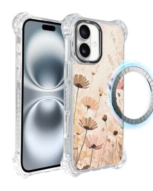 Etui iPhone 16 IBIZU DropGuard Ultra z MagSafe, Boho, Kwiatowa łąka