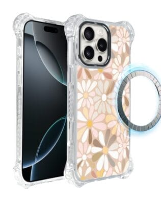 Etui do iPhone 16 Pro Max IBIZU DropGuard Ultra z MagSafe, Boho, Kwiaty vintage