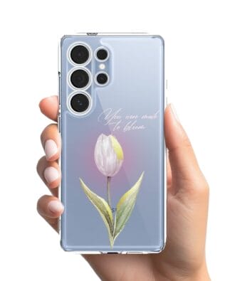 Etui do Samsung Galaxy S25 Ultra przeźroczyste, silikonowe Flexi, kwiaty, tulipan