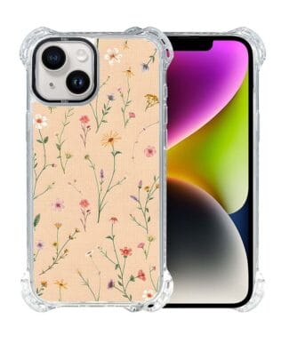 Etui iPhone 14 IBIZU DropGuard Ultra z MagSafe, Pastel Bloom, Koralowa łąka