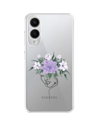 Etui do Samsung Galaxy S25 Edge przeźroczyste, silikonowe Flexi, kobieta z kwiatami