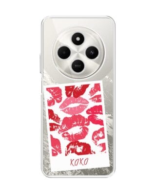 Etui do Xiaomi POCO C75 przeźroczyste, silikonowe Flexi, pocałunki, polaroid