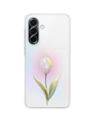 Etui do Samsung Galaxy A36 5G przeźroczyste, silikonowe Flexi, kwiaty, tulipan
