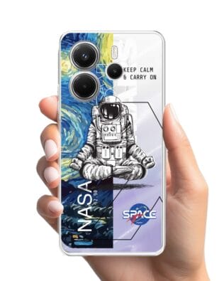 Etui do Xiaomi Redmi Note 14 Pro Plus 5G przeźroczyste, silikonowe Flexi, Keep Calm in Cosmos