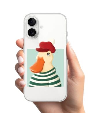 Etui do iPhone 16 przeźroczyste, silikonowe Flexi, kaczuszka