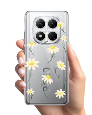 Etui do Xiaomi POCO X7 przeźroczyste, silikonowe Flexi, stokrotki