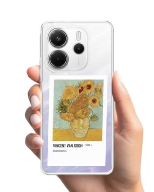 Etui do Xiaomi Redmi Note 14 5G przeźroczyste, silikonowe Flexi, słoneczniki