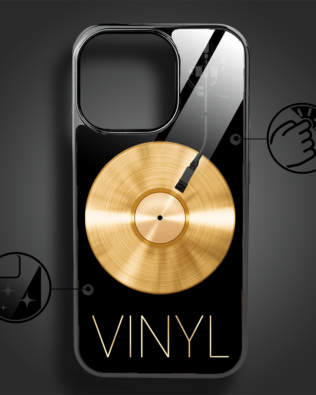 Etui do iPhone 16 Pro IBIZU Elite Glass z MagSafe, szklany tył, Golden Midnight, Vinyl Lux, czarne
