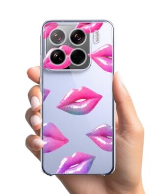 Etui do Xiaomi 15 przeźroczyste, silikonowe Flexi, hologramowe usta