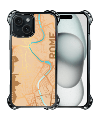 Etui do iPhone 15 IBIZU DropGuard Ultra z MagSafe, mapy świata, Rome