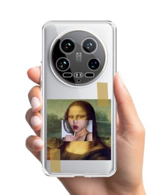 Etui do Xiaomi 14 Ultra przeźroczyste, silikonowe Flexi, Mona Lisa z lizakiem