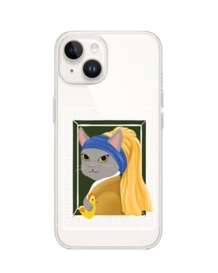 Etui do iPhone 14 Plus przeźroczyste, silikonowe Flexi, kotek z kurczakiem