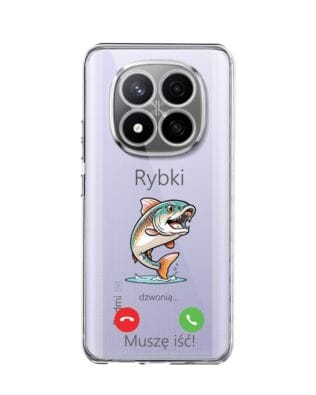 Etui do Xiaomi Redmi Note 14 Pro 5G przeźroczyste, silikonowe Flexi, rybki dzwonią