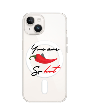 Etui do iPhone 14 Plus z MagSafe przeźroczyste, silikonowe Flexi, papryczka chilli