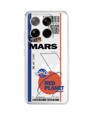Etui do Xiaomi 14 przeźroczyste, silikonowe Flexi, bilet na Mars