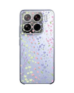 Etui do Xiaomi 15 przeźroczyste, silikonowe Flexi, kwiaty polne