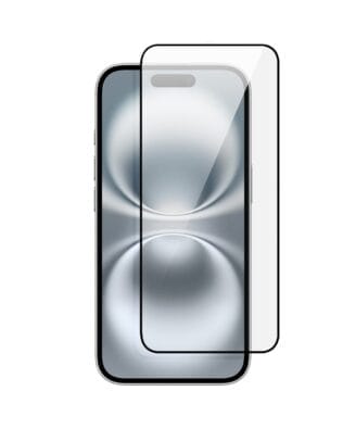 Szkło najtrwalsze kompozytowe z powłoką ceramiczną na cały ekran 5D z czarną ramką do iPhone 16 Plus